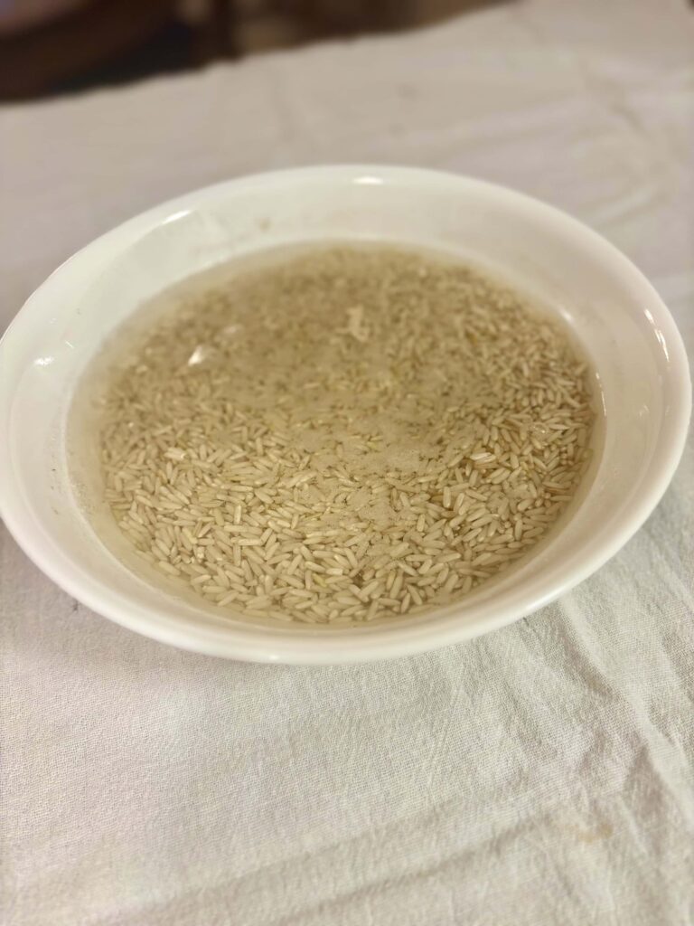 Brown Rice soaking